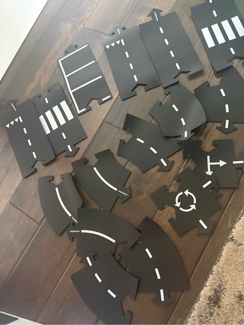 Way to Play Toy Road Track Pieces - Black and White Road Set